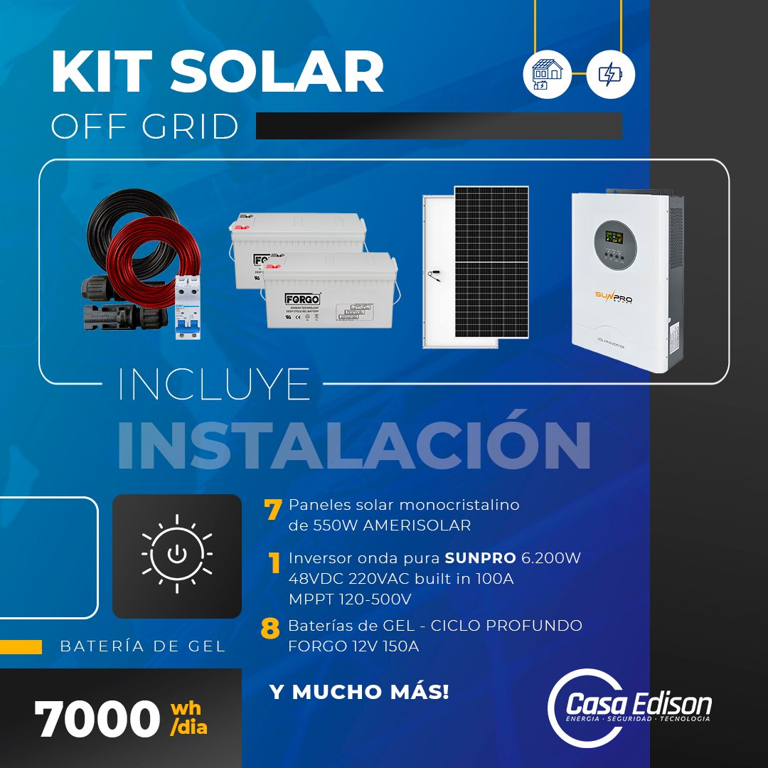 Kit Off Grid Inst GEL 7.000