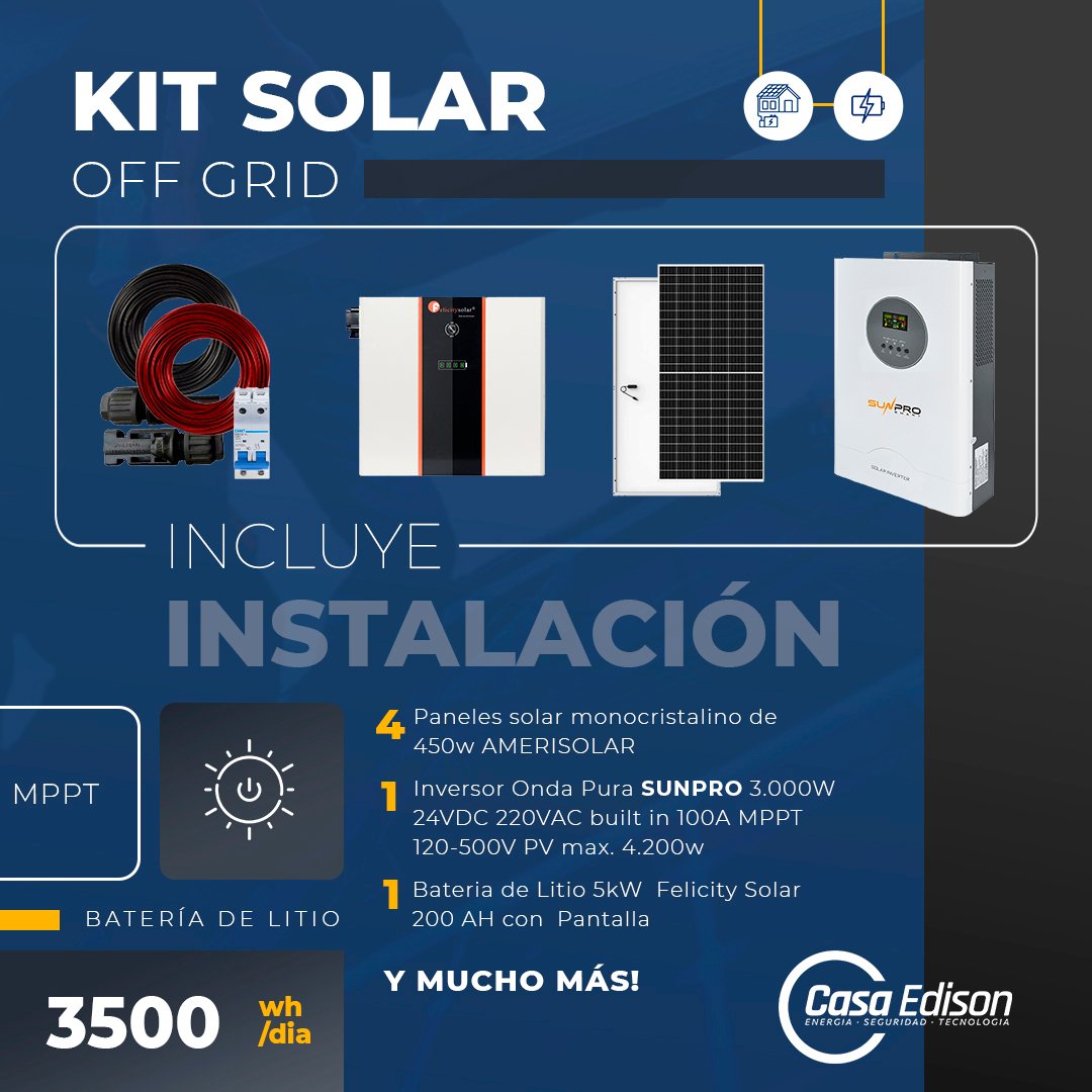 Kit Off Grid Inst LITIO 3.500