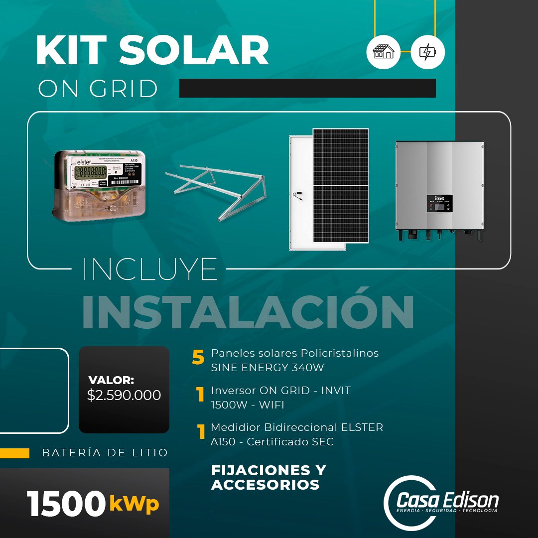 Kit On Grid Inst 1500